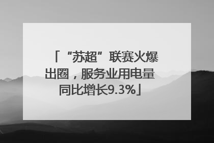 “苏超”联赛火爆出圈，服务业用电量同比增长9.3%